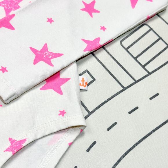 Noe & Zoe Neon Pink Stars Leotard - Picture 4 of 7